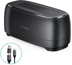 Кутия/Чекмедже за HDD Orico докинг станция Storage - HDD-SSD Dock - 2.5-3.5 inch USB-C-A - DD18C3-EU-BK