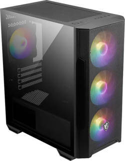 Кутия MSI MAG FORGE M100R, M-ATX Tower, M-ATX- M-ITX, 4x 120mm ARGB Fans, LED Button, ARGB Control Board, Mesh Panel, Черен