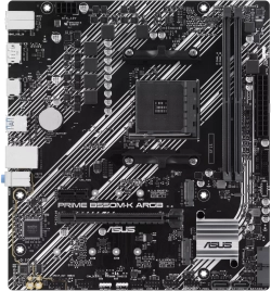 Дънна платка ASUS Prime B550M-K ARGB, сокет AM4, 2x DDR4, 64 GB, 5100 MHz, Realtek ALC887, Realtek GbE LAN, Micro ATX, 128 Mb Flash ROM