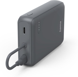 HAMA Външна батерия Travel с кабел, 10000mAh, 2 изхода: 2x USB-C, антрацит