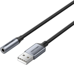 Аудио карта Vention външна звукова карта USB Sound card 1-Port 0.25M Gray - CVFHC