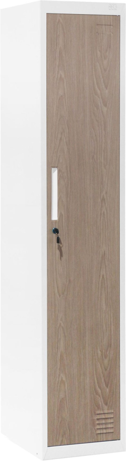  Гардероб RFG, единичен, метален, 380 х 450 х 1850 mm, кехлибарен дъб и бяло