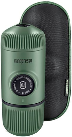 Кафемашина Wacaco Nanopresso Elements Moss Green + Case, ръчна, за еспресо, 18 bar, 80 мл, компактен размер, зелен