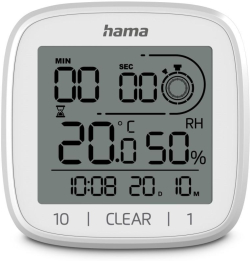 Станция HAMA Дигитален часовник за баня Cyprus, с вендуза за окачване, бял