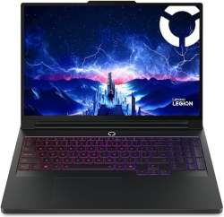 Лаптоп Lenovo Legion Pro 7 16AFR10H, 16.0\", WQXGA, AMD Ryzen 9 9955HX3D, NVIDIA RTX 5080 16GB GDDR7 DLSS 4, 64 GB, 2 TB SSD, Без OS, Черен на ниска цена.