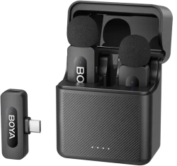 BOYA BY-V30 безжична микрофонна система, 2 микрофона, 2.4 GHz, USB-C, омнидиректен, черен