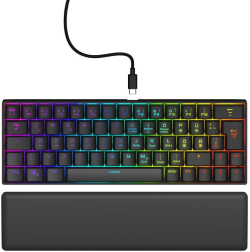 Клавиатура uRage Exodus 760 Mechanical Mini, геймърска, 60%, OUTEMU Red суичове, RGB подсветка, USB, черен