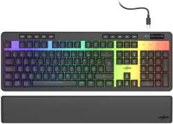 Клавиатура HAMA uRage Exodus 515 Illuminated, геймърска, мембранна, RGB подсветка, макро бутони, USB, черен