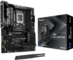 Дънна платка ASROCK MB Desktop B860 Challenger Wi-fi, S.1851, 4x DDR5, 1x PCIe 5.0 x16, 2x USB-C, 7x USB 3.2, 6x USB 2.0, 1x RJ-45 2.5GB Lan, ATX