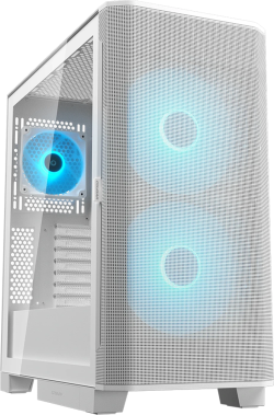 Кутия COUGAR AIRFACE FLO RGB PC Case, Mid Tower, White