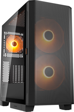 Кутия COUGAR AIRFACE FLO RGB PC Case, Mid Tower, Black