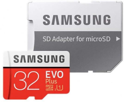 Samsung MicroSD EVO Plus 32GB, Class 10, с адаптер