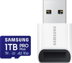 Samsung PRO Plus 1 TB, microSDXC UHS-I Class 10, с адаптер