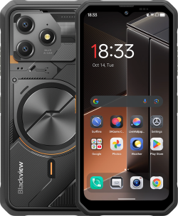 Смартфон Blackview FORT100 LTE 6.56-inch HD+ 1612x720 90Hz, 8+128GB, 13MP Front 16MP Rear, NFC, 5000mAh, Fingerprint, Android 16, Черен