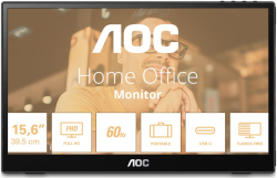 Монитор AOC 16T3EA 15.6inch IPS 1920x1080 4ms 16.9 USB Black-Grey
