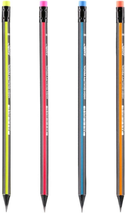 Молив Junior Negro, HB, с гума, асорти, 1 брой