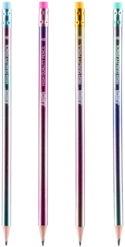 Молив Junior Colores, HB, с гума, металикови цветове, асорти, 1 брой