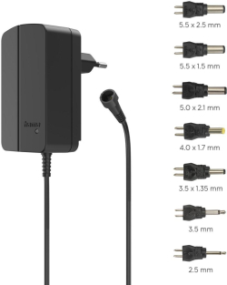 HAMA Универсално захранване, регулируемо, 1500mA, 24W, max. 24V, 7 адаптера
