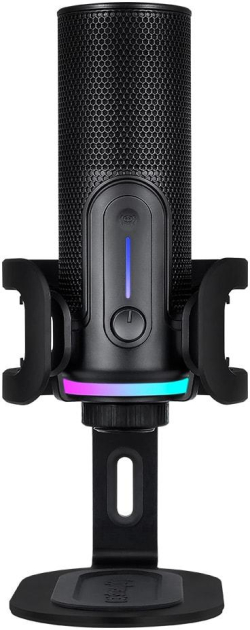 Микрофон Streamplify MIC Pro, USB-C, 24bit/192kHz, 4 режима, RGB, настолен, черен