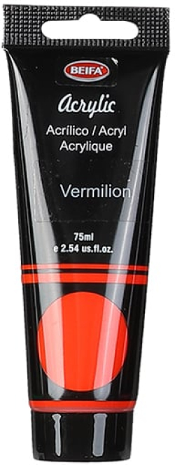Beifa Акрилна боя, в тубичка, 75 ml, вермилион