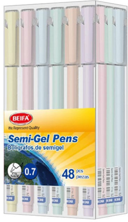  Beifa Гел ролер TA602-48V, 0.7 mm, синьо мастило, асорти