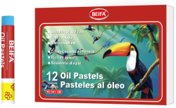 Beifa Маслени пастели DA1-12B, кръгли, 12 цвята