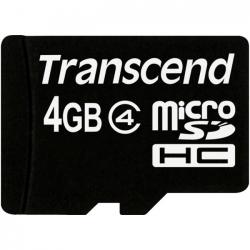 SD/флаш карта Transcend 4GB micro SDHC (with adapter, Class 4)