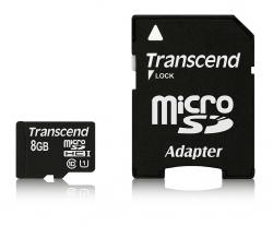 SD/флаш карта Transcend 8GB micro SDHC UHS-I Premium (with adapter, Class 10)