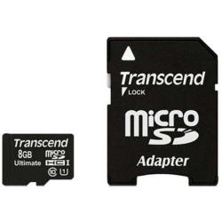 SD/флаш карта Transcend 8GB micro SDHC UHS-I (with adapter, Class 10)