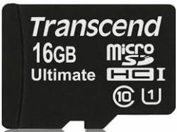 SD/флаш карта Transcend 16GB micro SDHC UHS-I Ultimate (with adapter, Class 10)