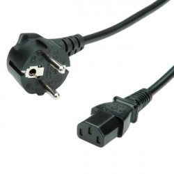 Кабел/адаптер VALUE 19.99.1018 :: Захранващ кабел, черен цвят, 1.8 м