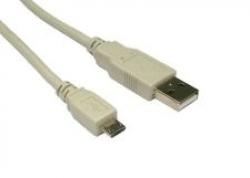 Кабел/адаптер ROLINE S3153-100 :: Кабел USB А-М - microB-M 3.0 м, бежов цвят