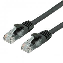Медна пач корда VALUE 21.99.1025 :: UTP Patch кабел Cat.6, halogen-free, черен, 0.5 м