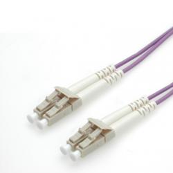 Оптична пач корда ROLINE 21.15.8752 :: Fibre Optic Jumper кабел, 50-125µm, LC-LC, OM4, пурпурен, 2.0 м