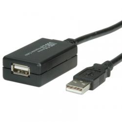 Кабел/адаптер VALUE 12.99.1110 :: USB 2.0 удължителен кабел, с усилвател, 12 м