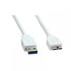 Кабел/адаптер VALUE 11.99.8875 :: USB 3.0 кабел, USB A - Micro USB B, 2.0 м, бял цвят