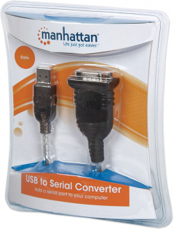 Кабел/адаптер MANHATTAN 205146 :: Конвертор USB към Serial RS232 DB9 x 1, 45 см