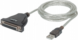 Кабел/адаптер MANHATTAN 336581 :: Конвертор USB 2.0 към Parallel DB25F