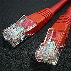 Медна пач корда ROLINE 21.15.1561 :: UTP Patch кабел, Cat.6, 5.0 м, червен цвят, AWG26