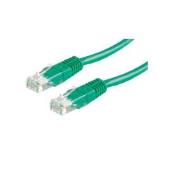 Медна пач корда ROLINE 21.15.1533 :: UTP Patch кабел, Cat.6, 1.0 м, зелен цвят, AWG26