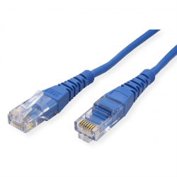 Медна пач корда ROLINE 21.15.0564 :: UTP Patch кабел Cat. 5e, 5.0 м, AWG24, син