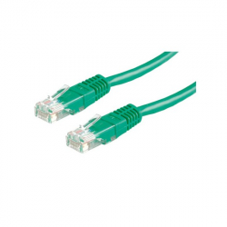 Медна пач корда ROLINE 21.15.0563 :: UTP Patch кабел Cat.5e, 5.0 м, AWG24, зелен цвят