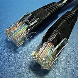 Медна пач корда ROLINE 21.15.0555 :: UTP Patch кабел Cat.5e, 3.0 м, AWG24, черен цвят