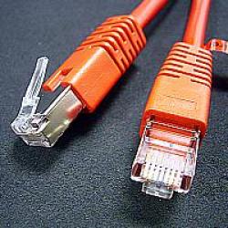 Медна пач корда ROLINE 21.15.0261 :: FTP Patch кабел Cat.5e, 5.0 м, crosswired, червен цвят