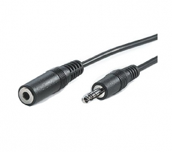 Кабел/адаптер VALUE 11.99.4355 :: 3.5 мм кабел M-F, 5.0 м, tin-plated, черен цвят
