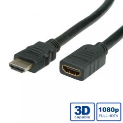 Кабел/адаптер VALUE 11.99.5575 :: HDMI 1.4 High Speed кабел с Ethernet, M-F, 2.0 м