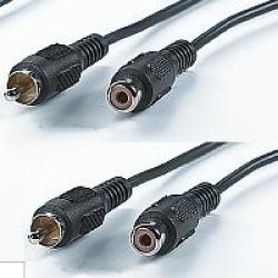 Кабел/адаптер VALUE 11.99.4326 :: RCA удължителен кабел, 5.0 м, 2x RCA M-F