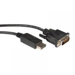 Кабел/адаптер ROLINE 11.04.5612 :: ROLINE кабел, DisplayPort M - DVI M, 5.0 м