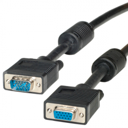 Кабел/адаптер ROLINE 11.04.5380 VGA кабел HD15 M-F, 30.0 м, ферити, удължителен