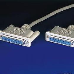 Кабел/адаптер ROLINE 11.01.5118 :: Сериен кабел за връзка, DB-25 F - F, 1.8 м, нул-модем